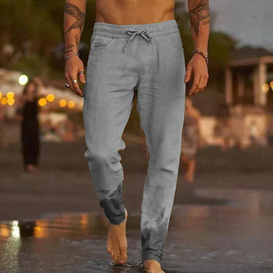 PANTALONES DE PLAYA DE LINO