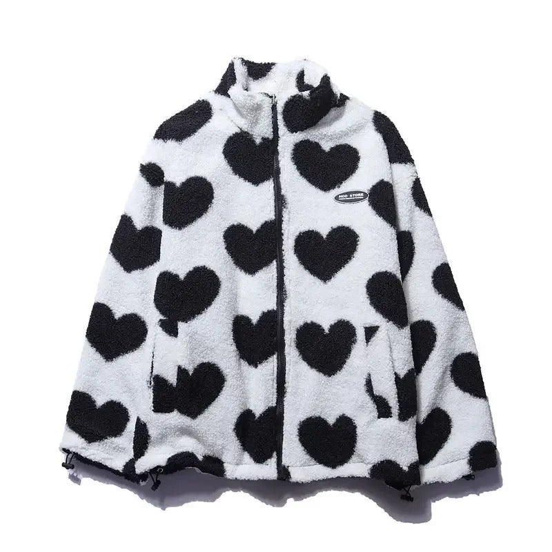 CHAQUETA REVERSIBLE CON CORAZONES