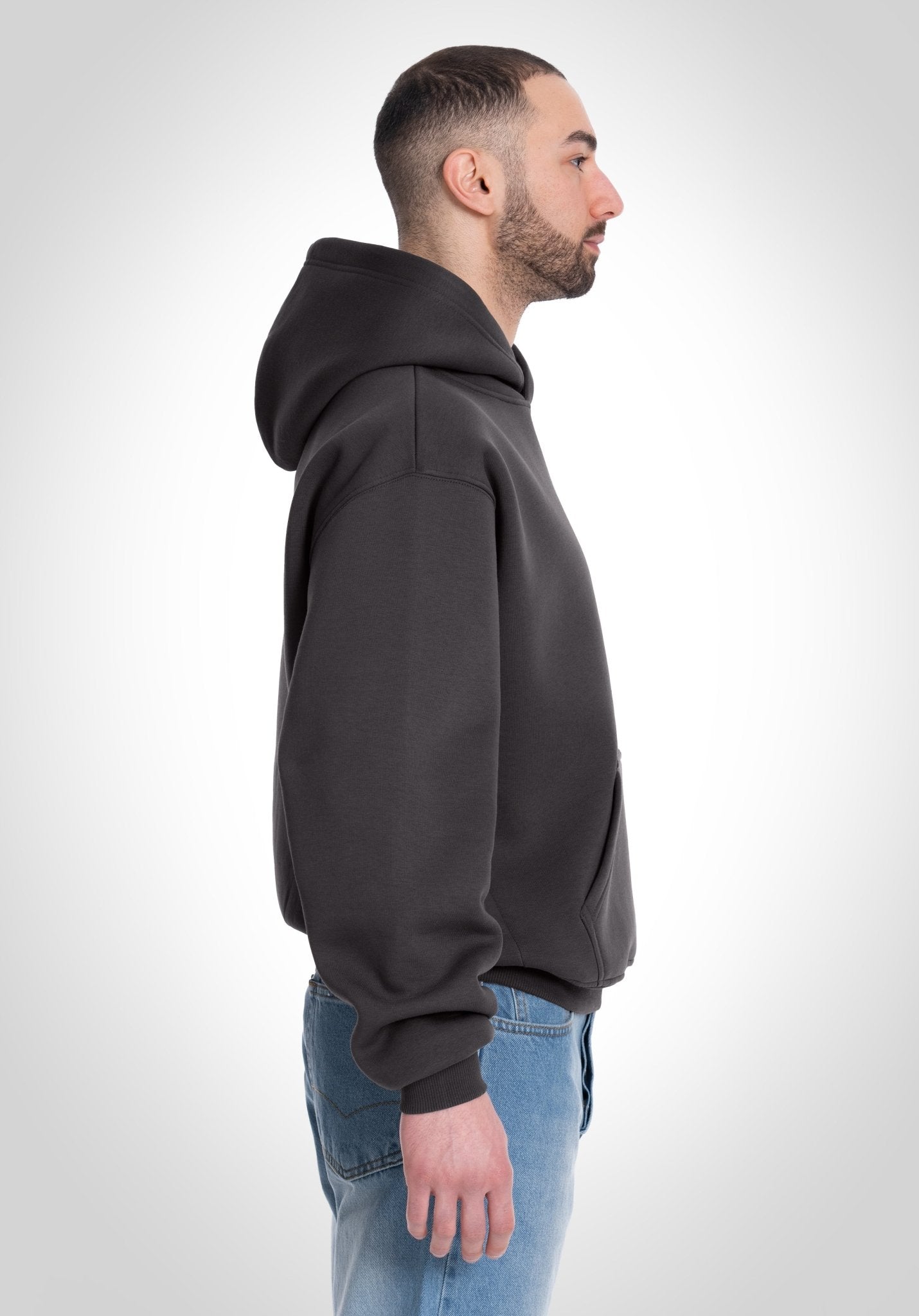 SUDADERA OVERSIZE GRIS OSCURO