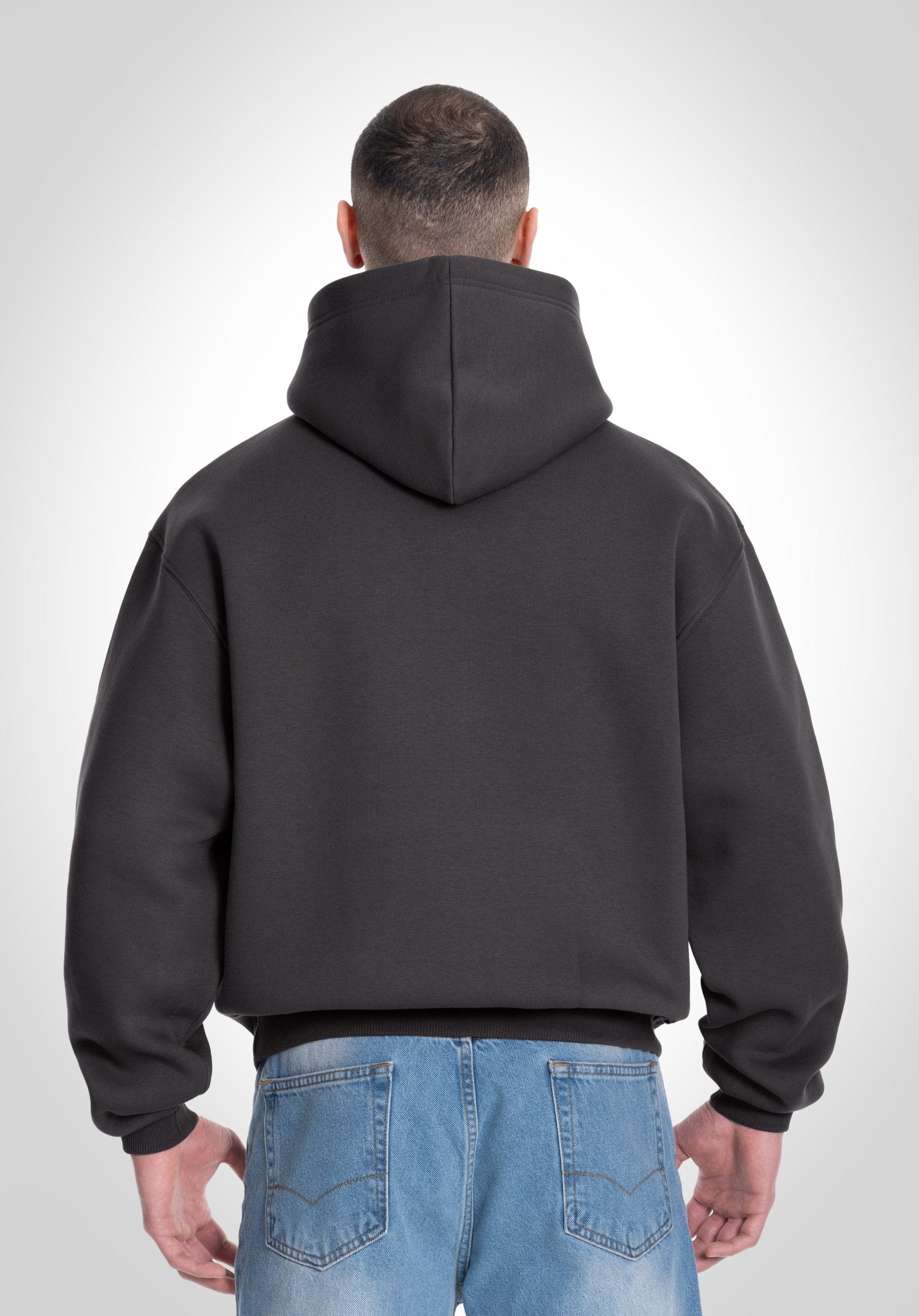 SUDADERA OVERSIZE GRIS OSCURO