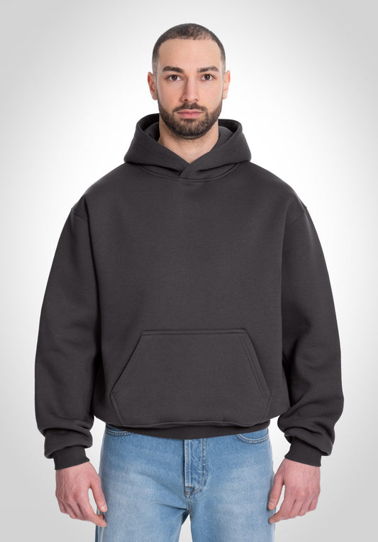 SUDADERA OVERSIZE GRIS OSCURO